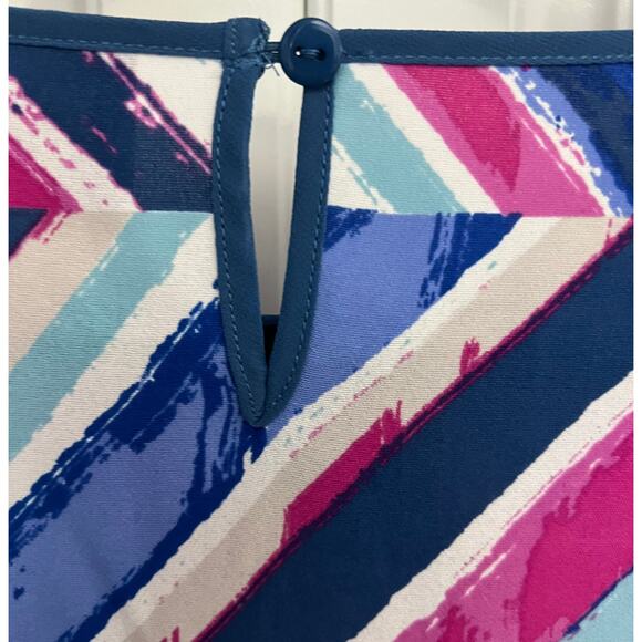 Bob Mackie Wearable Art Multicolor Abstract Print Blouse 3/4 Sleeve Size L - Picture 5 of 7